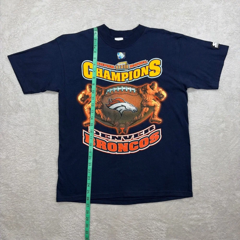 Vintage Denver Broncos Shirt Kids XL Navy Super Bowl XXXIII Champions Starter